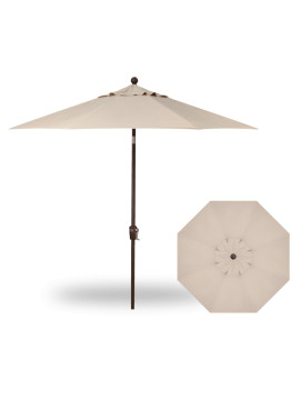 9' Push Button Tilt Umbrella - Champagne / Champagne Linen